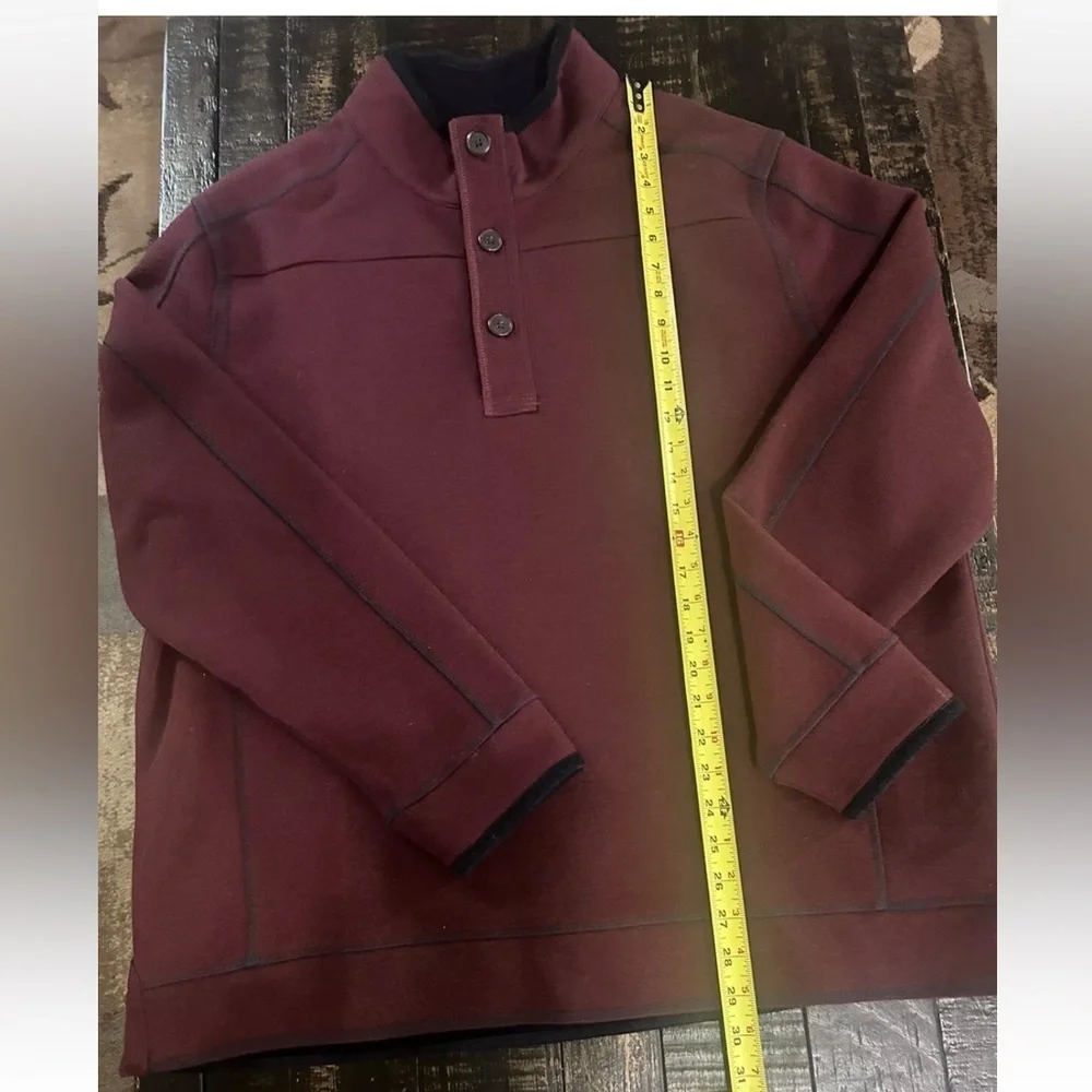 Carbon 2 Cobalt Men’s XL 1/4 Button Burgundy Sweater Pullover  #144284
